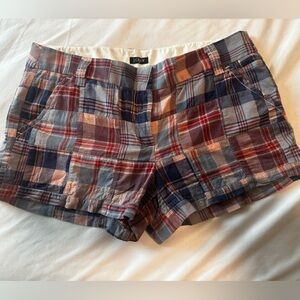 Vintage J. Crew Multicolor Patchwork Plaid Shorts | size 6 | 100% cotton